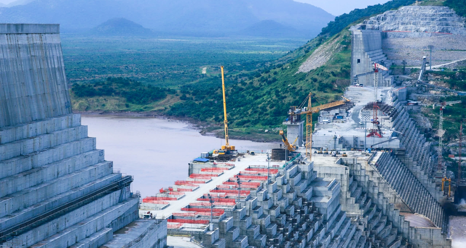 Ethiopia’s Grand Renaissance Dam is seen as it undergoes construction work on the river Nile in Guba Woreda, Benishangul Gumuz Region, Ethiopia September 26, 2019. Picture taken September 26, 2019. Tiksa Negeri/Reuters.